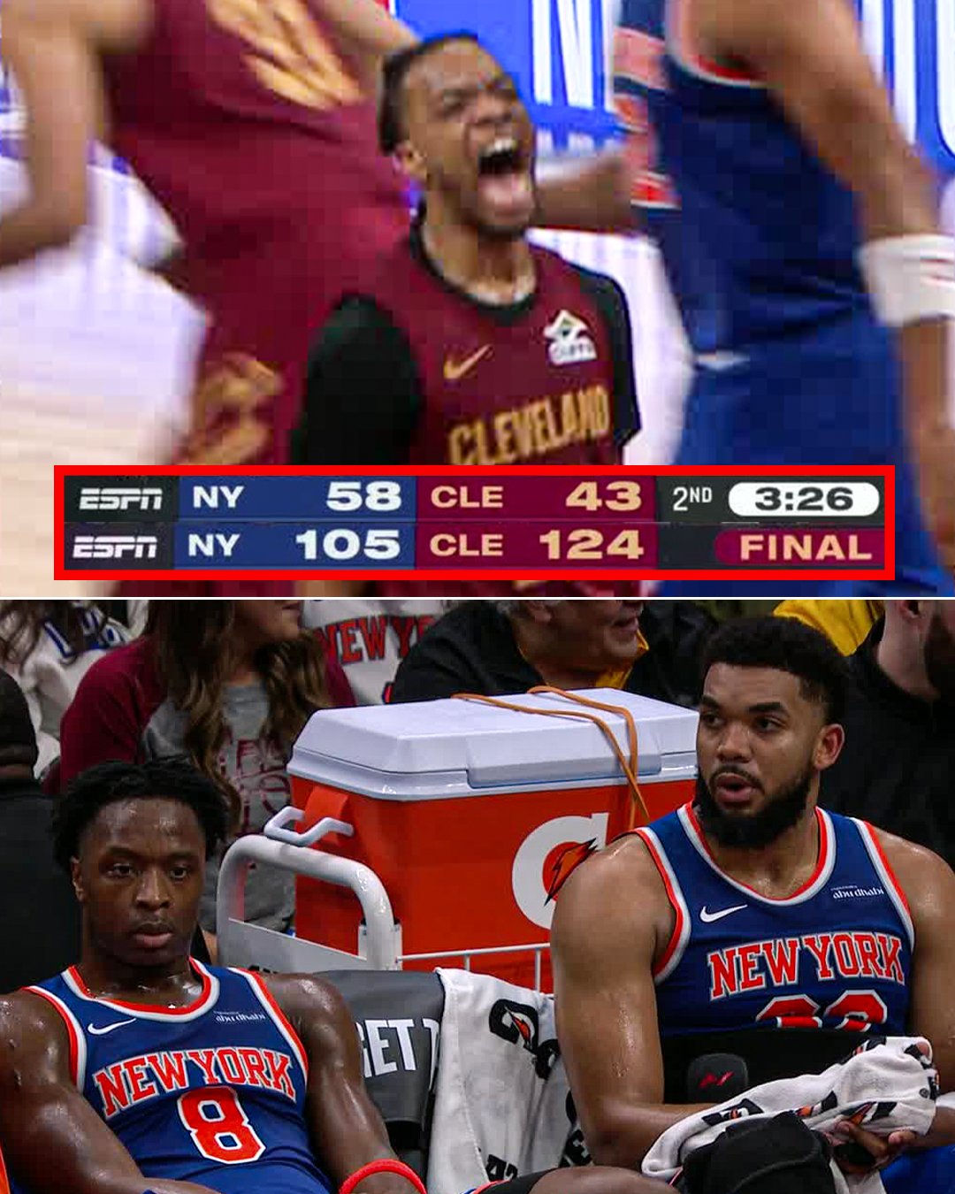 包含猛龙客场惨败骑士，连续遭遇4连败的词条